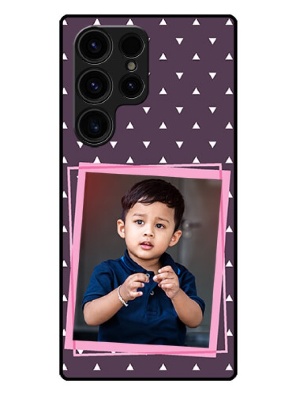 Custom Galaxy S23 Ultra 5G Custom Glass Mobile Case - Triangle Pattern Dotted Design