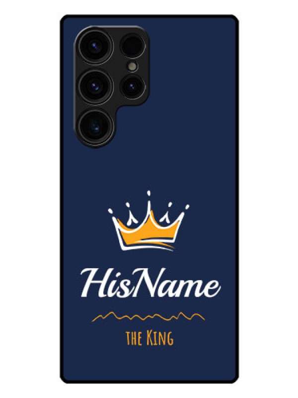 Custom Galaxy S23 Ultra 5G Glass Phone Case King with Name