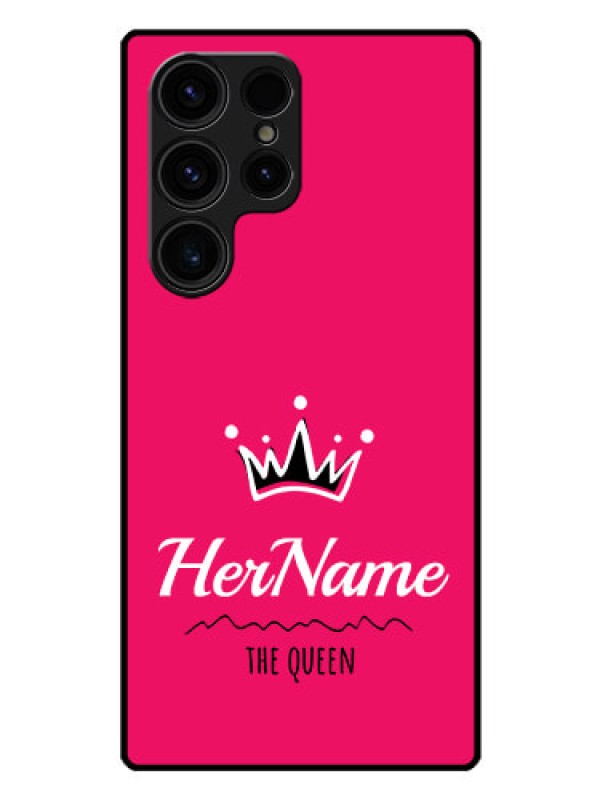 Custom Galaxy S23 Ultra 5G Glass Phone Case Queen with Name