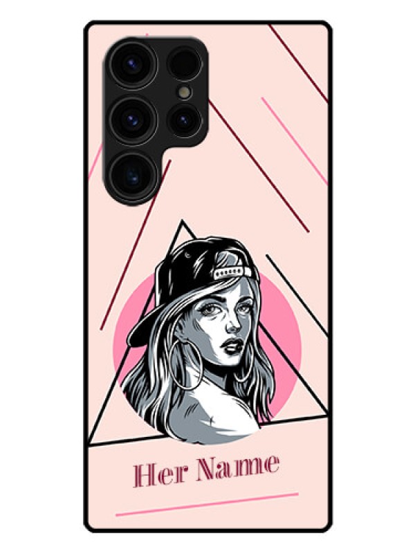 Custom Galaxy S23 Ultra 5G Personalized Glass Phone Case - Rockstar Girl Design
