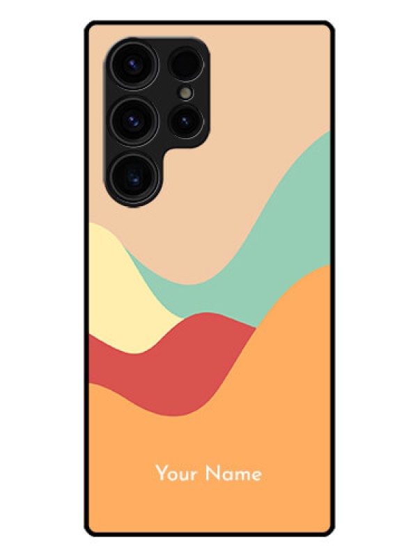 Custom Galaxy S23 Ultra 5G Personalized Glass Phone Case - Ocean Waves Multi-colour Design