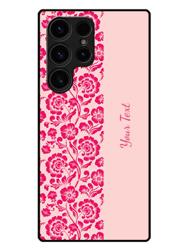 Custom Galaxy S23 Ultra 5G Custom Glass Phone Case - Attractive Floral Pattern Design