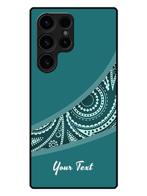 Custom Galaxy S23 Ultra 5G Photo Printing on Glass Case - semi visible floral Design