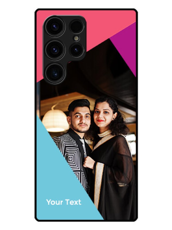 Custom Galaxy S23 Ultra 5G Custom Glass Mobile Case - Stacked Triple colour Design
