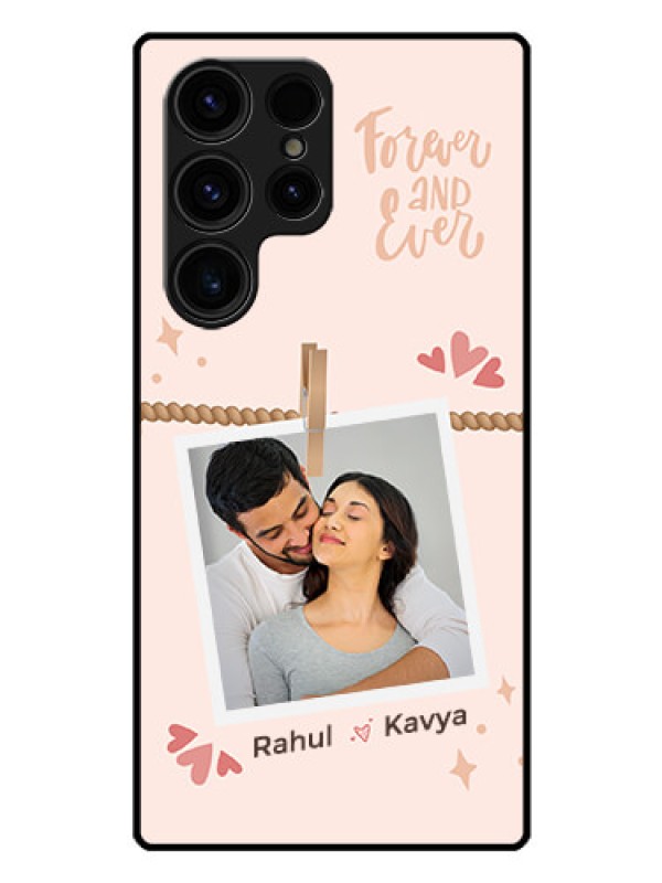 Custom Galaxy S23 Ultra 5G Custom Glass Phone Case - Forever and ever love Design