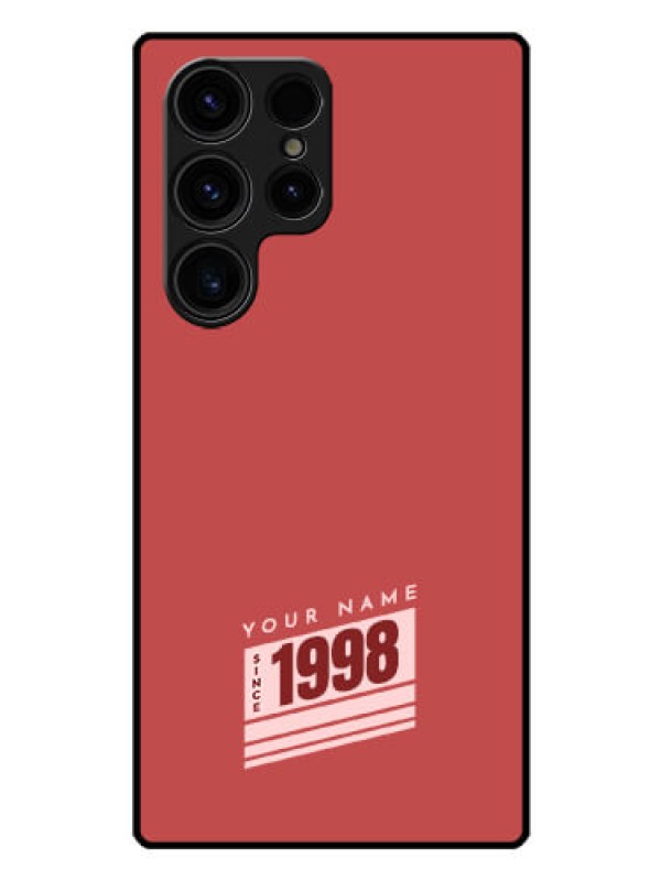 Custom Galaxy S23 Ultra 5G Custom Glass Phone Case - Red custom year of birth Design
