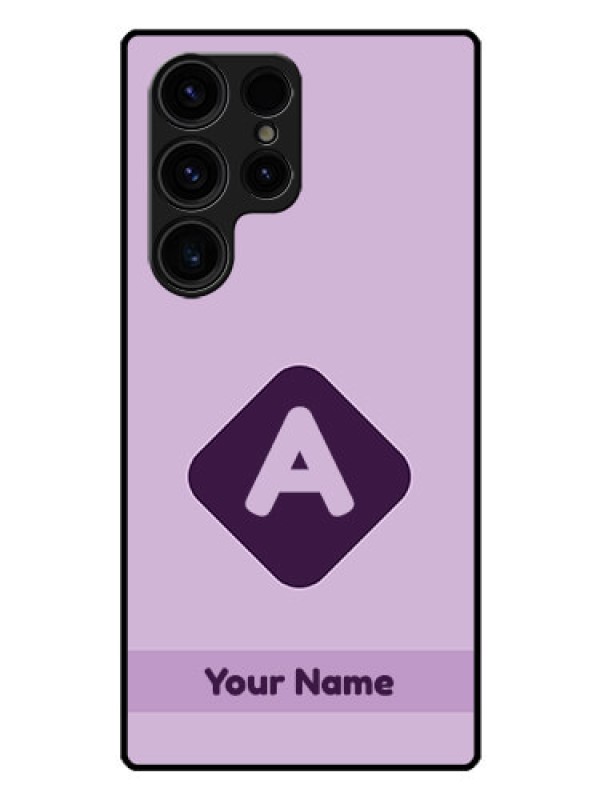 Custom Galaxy S23 Ultra 5G Custom Glass Mobile Case - Custom Letter in curved badge Design