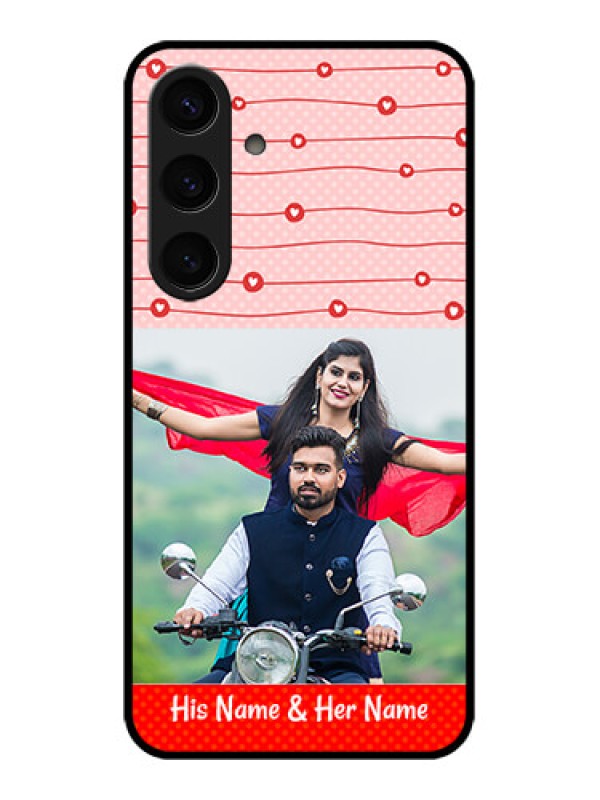 Custom Samsung Galaxy S24 5G Custom Glass Phone Case - Red Pattern Case Design