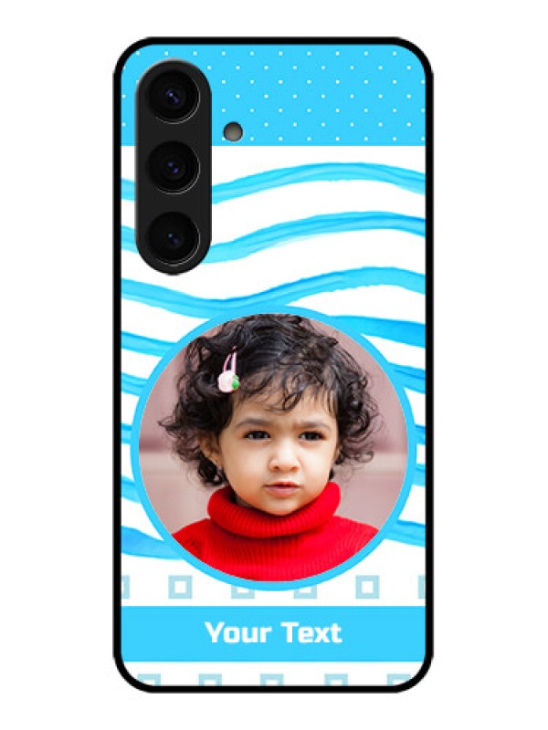 Custom Samsung Galaxy S24 5G Custom Glass Phone Case - Simple Blue Case Design