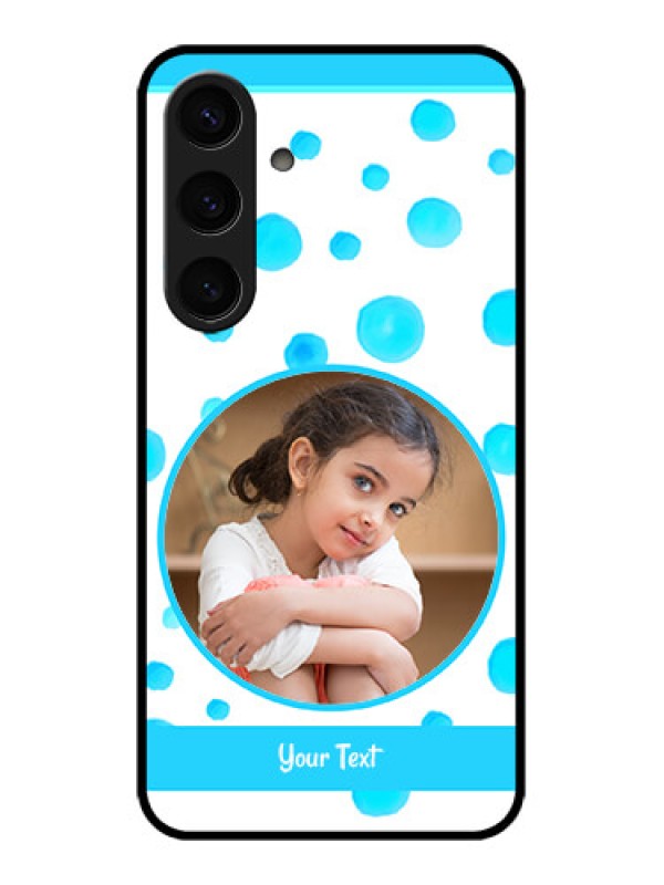 Custom Samsung Galaxy S24 5G Custom Glass Phone Case - Blue Bubbles Pattern Design