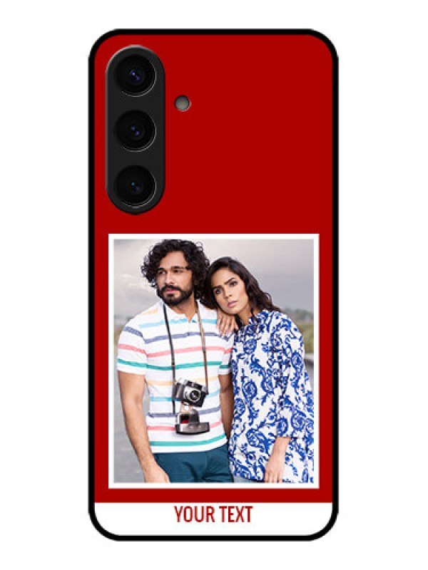 Custom Samsung Galaxy S24 5G Custom Glass Phone Case - Red Color Design