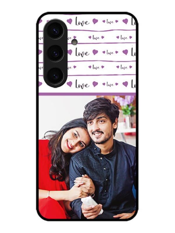 Custom Samsung Galaxy S24 5G Custom Glass Phone Case - Couples Heart Design