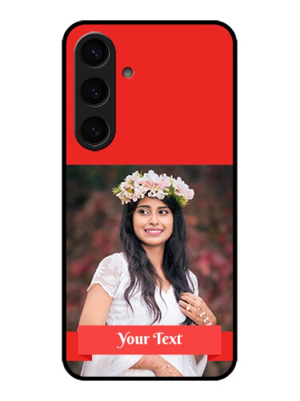 Custom Samsung Galaxy S24 5G Custom Glass Phone Case - Simple Red Color Design