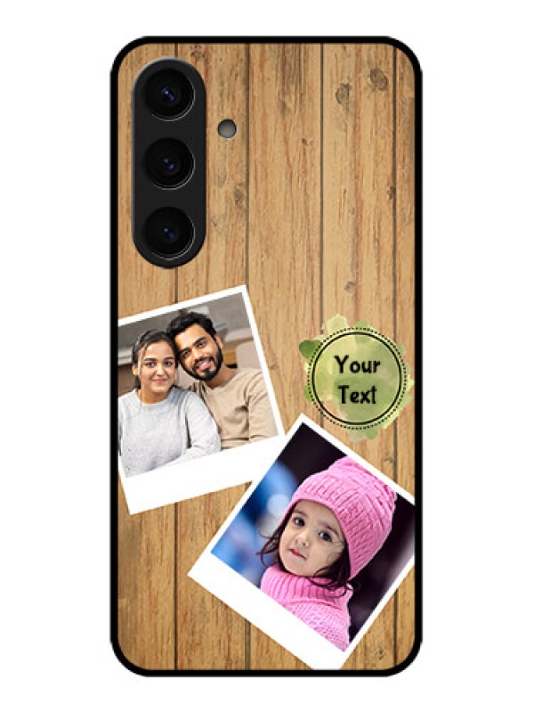 Custom Samsung Galaxy S24 5G Custom Glass Phone Case - Wooden Texture Design