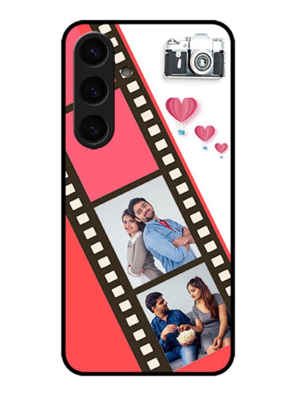 Custom Samsung Galaxy S24 5G Custom Glass Phone Case - 3 Image Holder With Film Reel