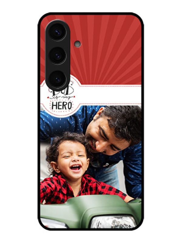 Custom Samsung Galaxy S24 5G Custom Glass Phone Case - My Dad Hero Design