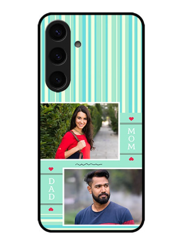 Custom Samsung Galaxy S24 5G Custom Glass Phone Case - Mom & Dad Pic Design