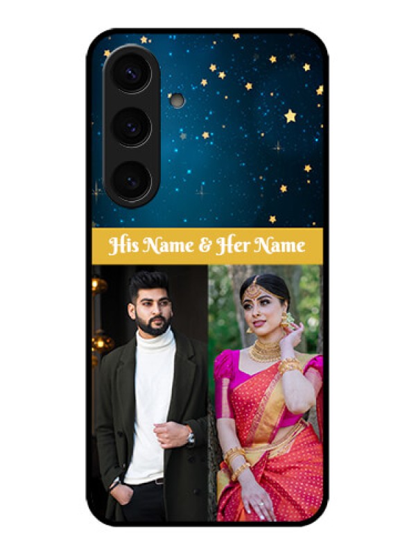 Custom Samsung Galaxy S24 5G Custom Glass Phone Case - Galaxy Stars Backdrop Design