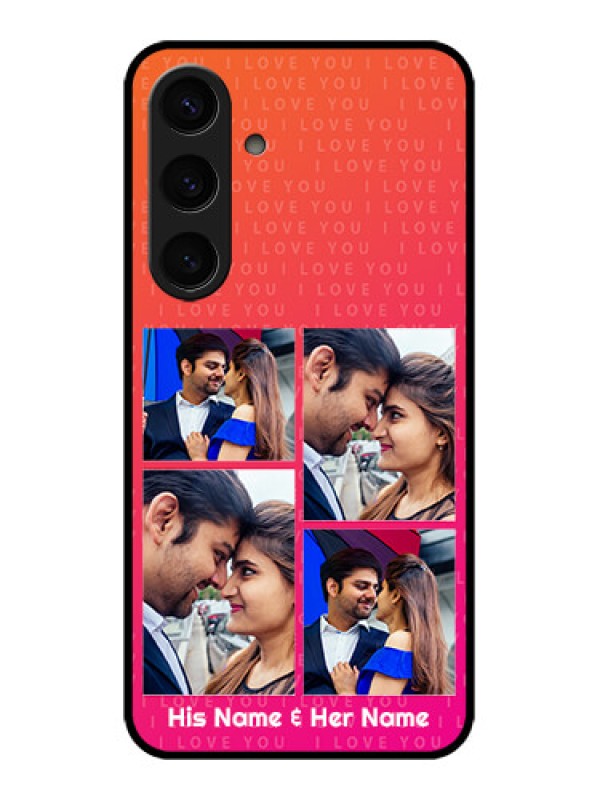 Custom Samsung Galaxy S24 5G Custom Glass Phone Case - I Love You Pink Design