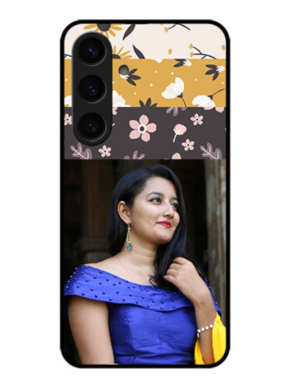 Custom Samsung Galaxy S24 5G Custom Glass Phone Case - Stylish Floral Design