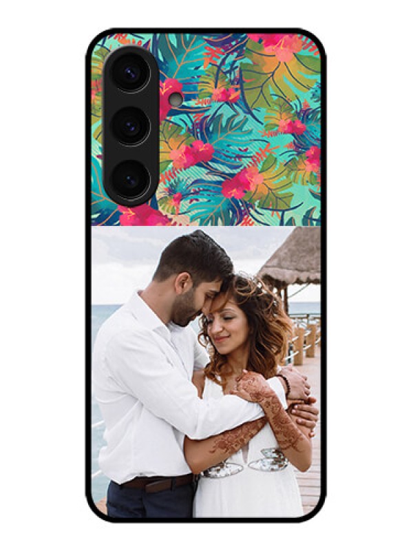 Custom Samsung Galaxy S24 5G Custom Glass Phone Case - Watercolor Floral Design
