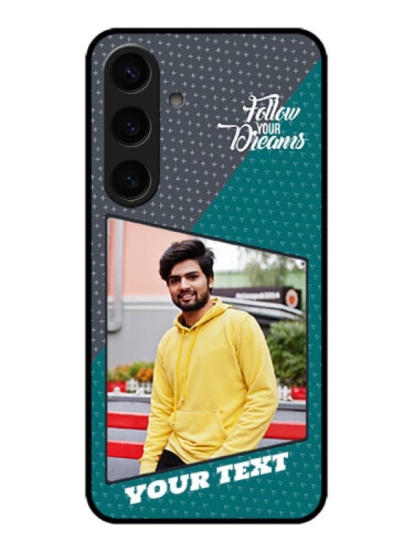 Custom Samsung Galaxy S24 5G Custom Glass Phone Case - Background Pattern Design With Quote