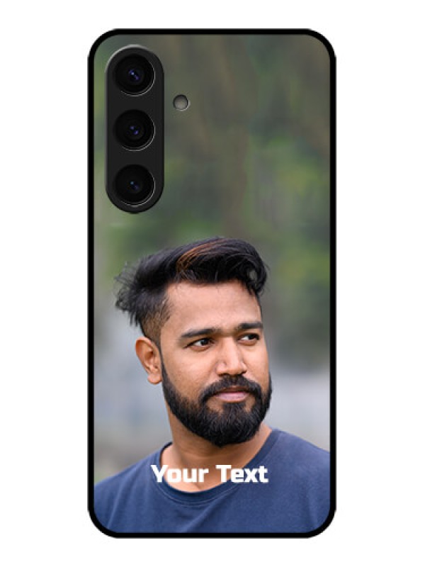 Custom Samsung Galaxy S24 5G Custom Glass Phone Case - Photo With Text Design
