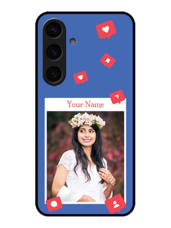 Custom Samsung Galaxy S24 5G Custom Glass Phone Case - Like Share And Comment Design