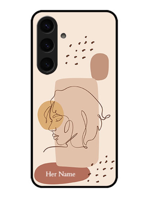 Custom Samsung Galaxy S24 5G Custom Glass Phone Case - Calm Woman Line Art Design