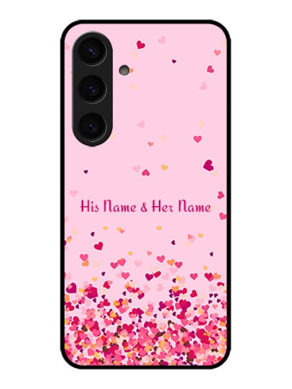 Custom Samsung Galaxy S24 5G Custom Glass Phone Case - Floating Hearts Design