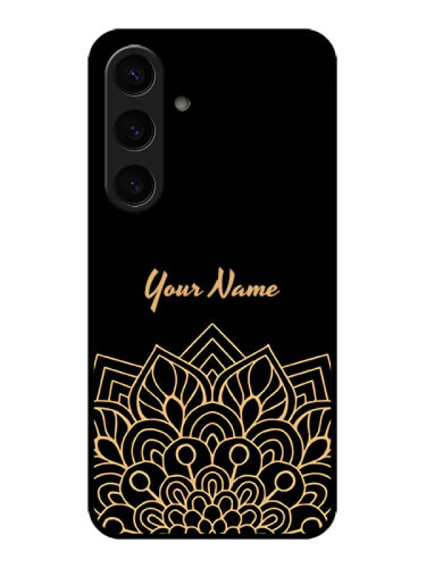 Custom Samsung Galaxy S24 5G Custom Glass Phone Case - Golden Mandala Design