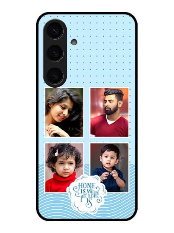 Custom Samsung Galaxy S24 5G Custom Glass Phone Case - Cute Love Quote With 4 Pic Upload Design