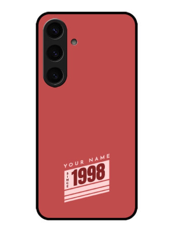 Custom Samsung Galaxy S24 5G Custom Glass Phone Case - Red Custom Year Of Birth Design