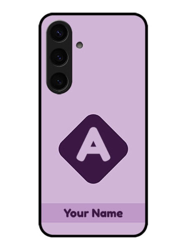 Custom Samsung Galaxy S24 5G Custom Glass Phone Case - Custom Letter In Curved Badge Design