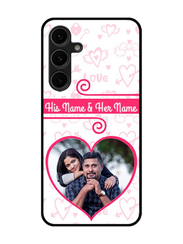 Custom Galaxy S24 FE 5G Custom Glass Phone Case - Heart Shape Love Design