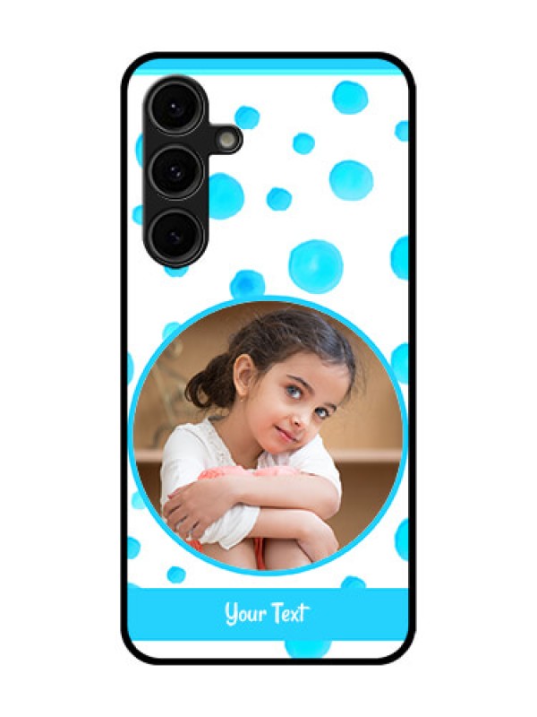 Custom Galaxy S24 FE 5G Custom Glass Phone Case - Blue Bubbles Pattern Design