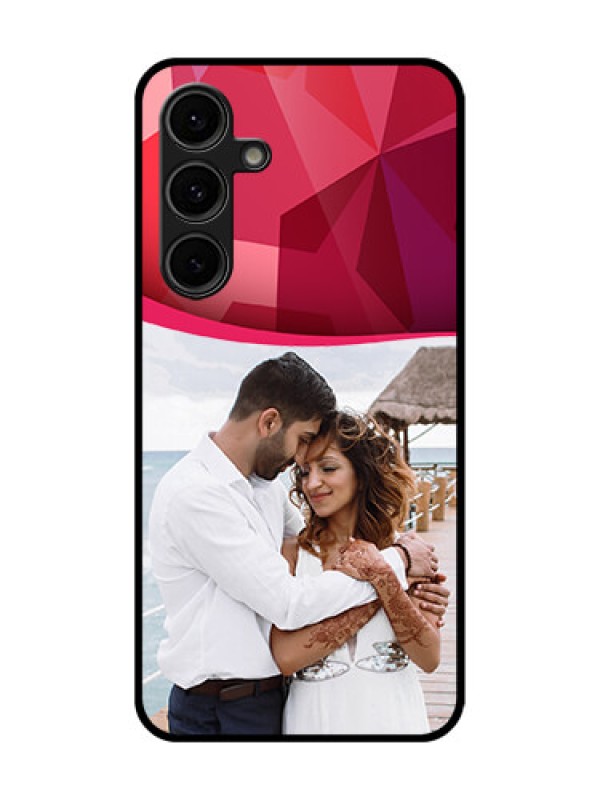 Custom Galaxy S24 FE 5G Custom Glass Phone Case - Red Abstract Design