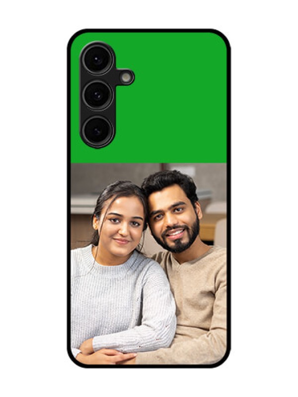 Custom Galaxy S24 FE 5G Custom Glass Phone Case - Green Pattern Design