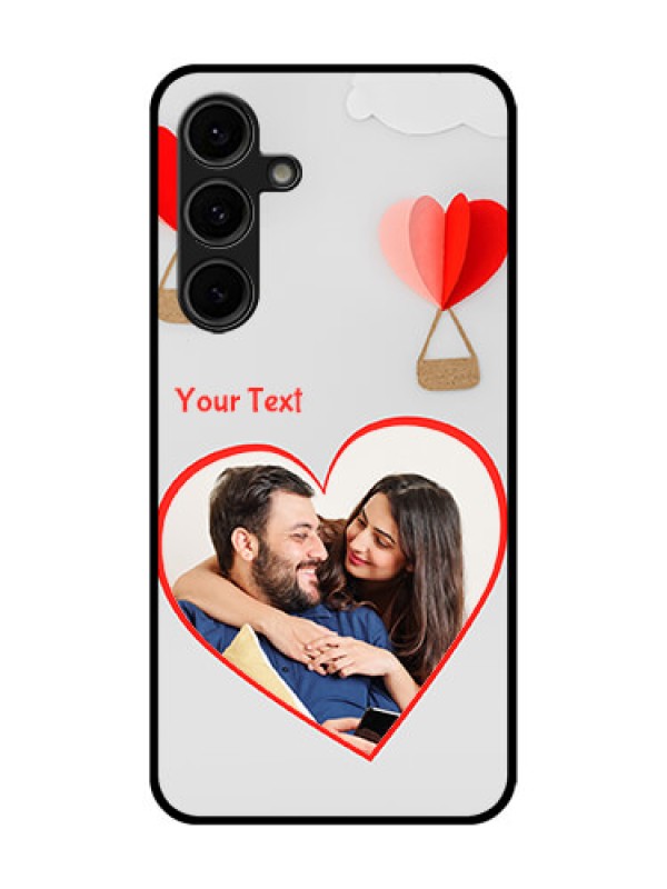 Custom Galaxy S24 FE 5G Custom Glass Phone Case - Parachute Love Design