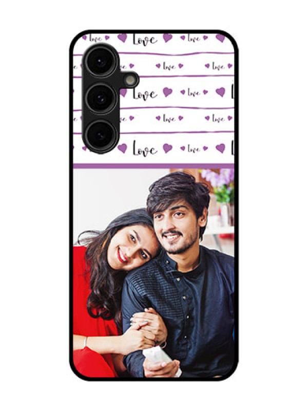 Custom Galaxy S24 FE 5G Custom Glass Phone Case - Couples Heart Design