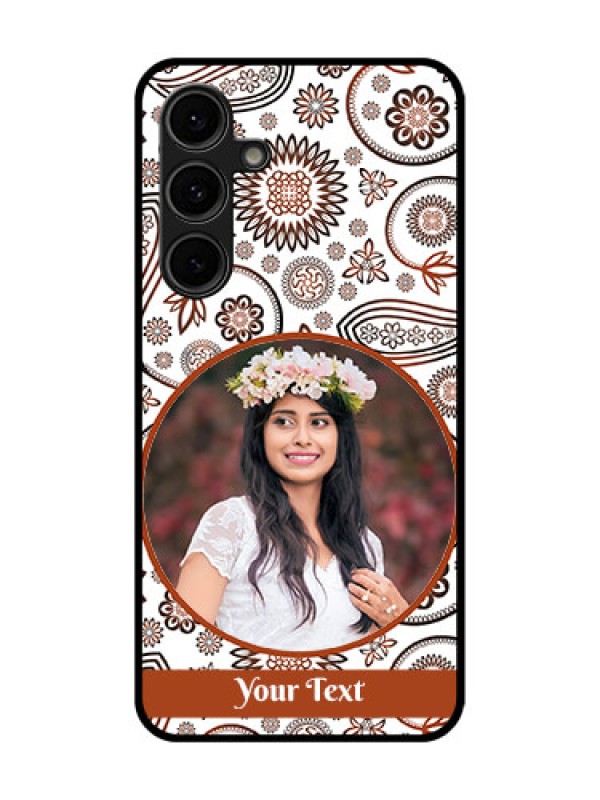 Custom Galaxy S24 FE 5G Custom Glass Phone Case - Abstract Flower Design