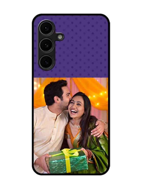 Custom Galaxy S24 FE 5G Custom Glass Phone Case - Violet Colored Pattern Design