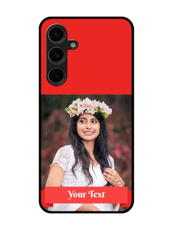 Custom Galaxy S24 FE 5G Custom Glass Phone Case - Simple Red Color Design