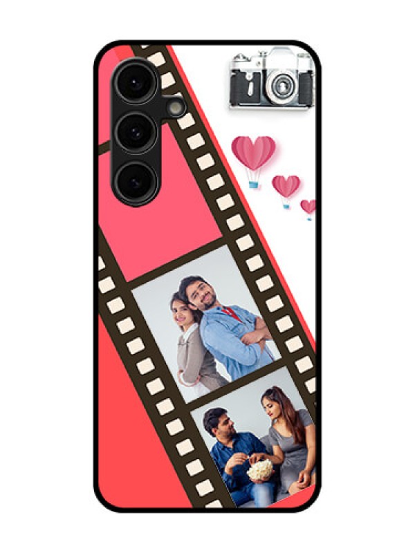 Custom Galaxy S24 FE 5G Custom Glass Phone Case - 3 Image Holder With Film Reel