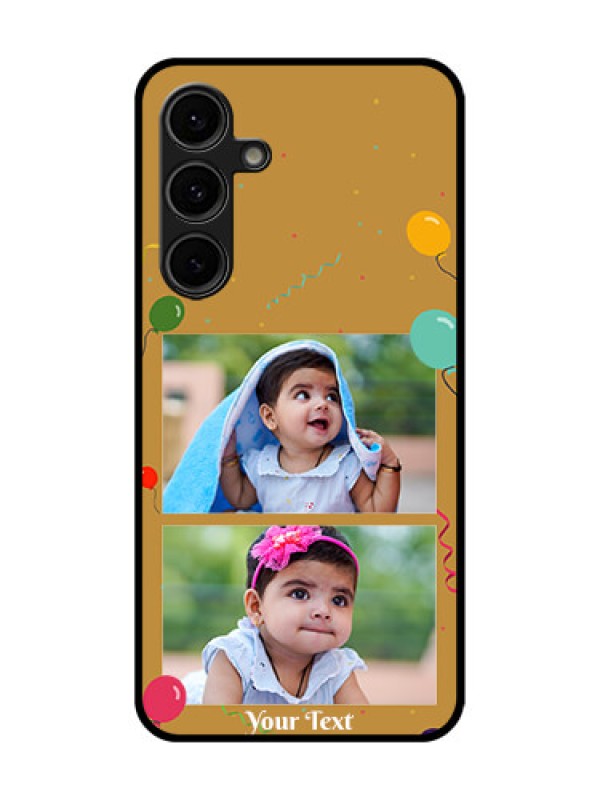Custom Galaxy S24 FE 5G Custom Glass Phone Case - Image Holder With Birthday Celebrations Design