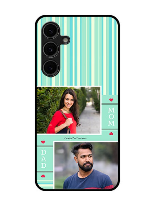 Custom Galaxy S24 FE 5G Custom Glass Phone Case - Mom and Dad Pic Design