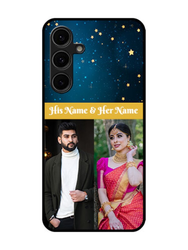 Custom Galaxy S24 FE 5G Custom Glass Phone Case - Galaxy Stars Backdrop Design