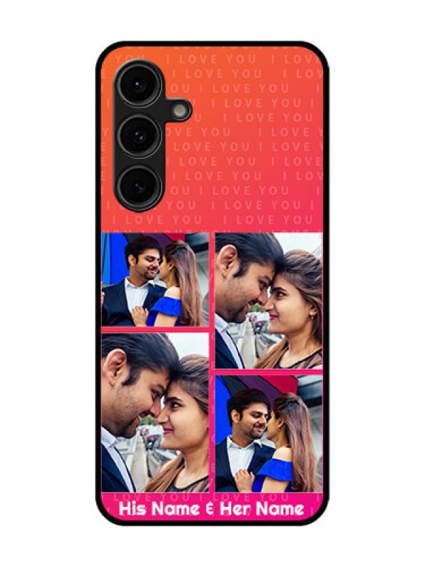 Custom Galaxy S24 FE 5G Custom Glass Phone Case - I Love You Pink Design