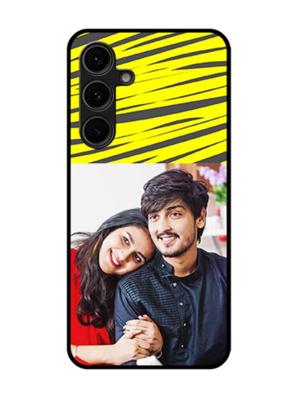 Custom Galaxy S24 FE 5G Custom Glass Phone Case - Yellow Abstract Design