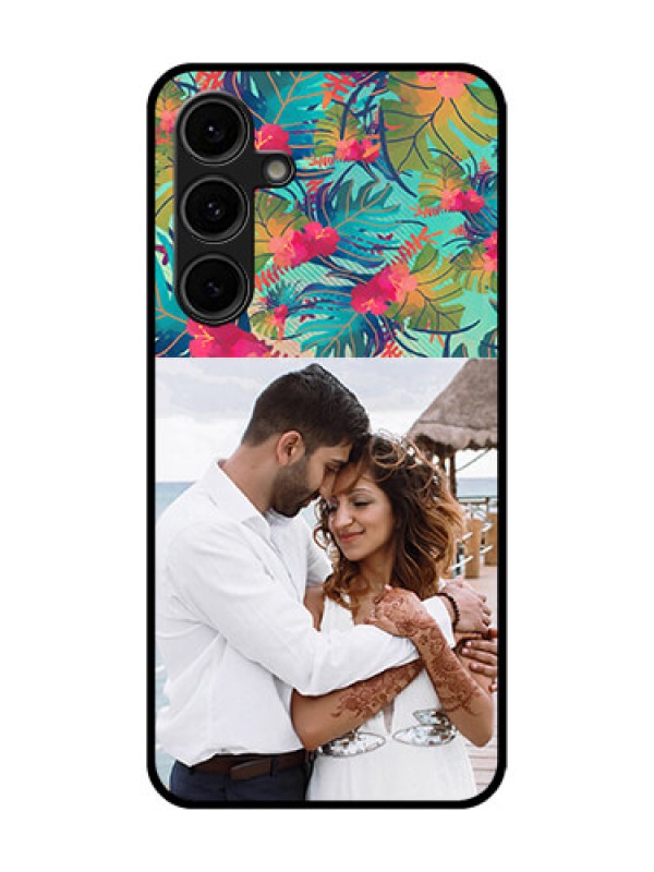 Custom Galaxy S24 FE 5G Custom Glass Phone Case - Watercolor Floral Design